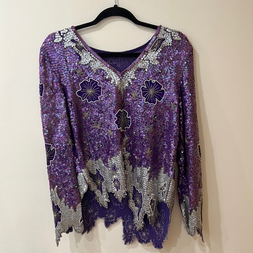 Matching Sequin Shirt and Skirt Set
